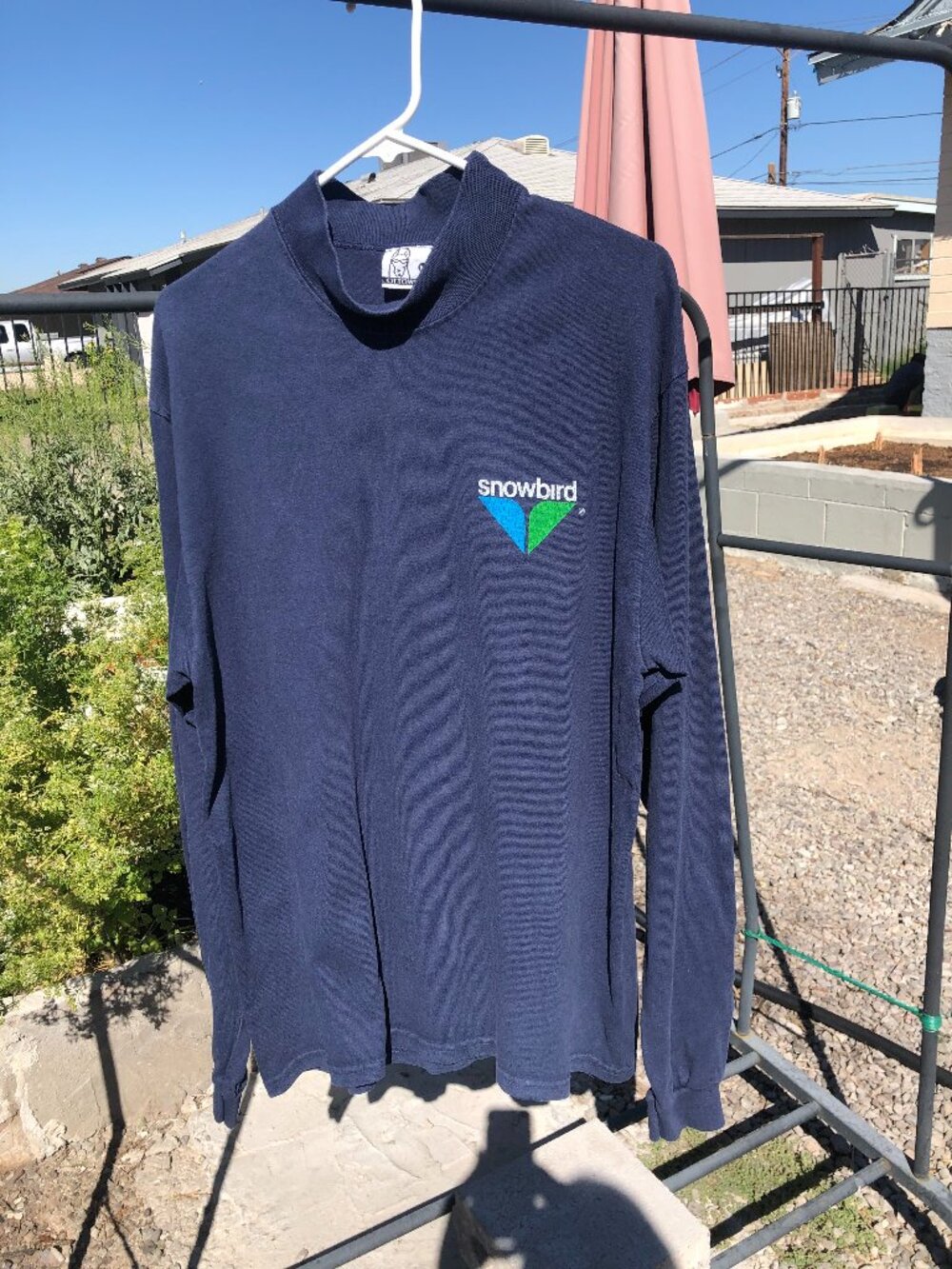 Vtg 90s Snowbird Ski Resort Mock Neck Shirt - Ottowear Made in USA - Size M